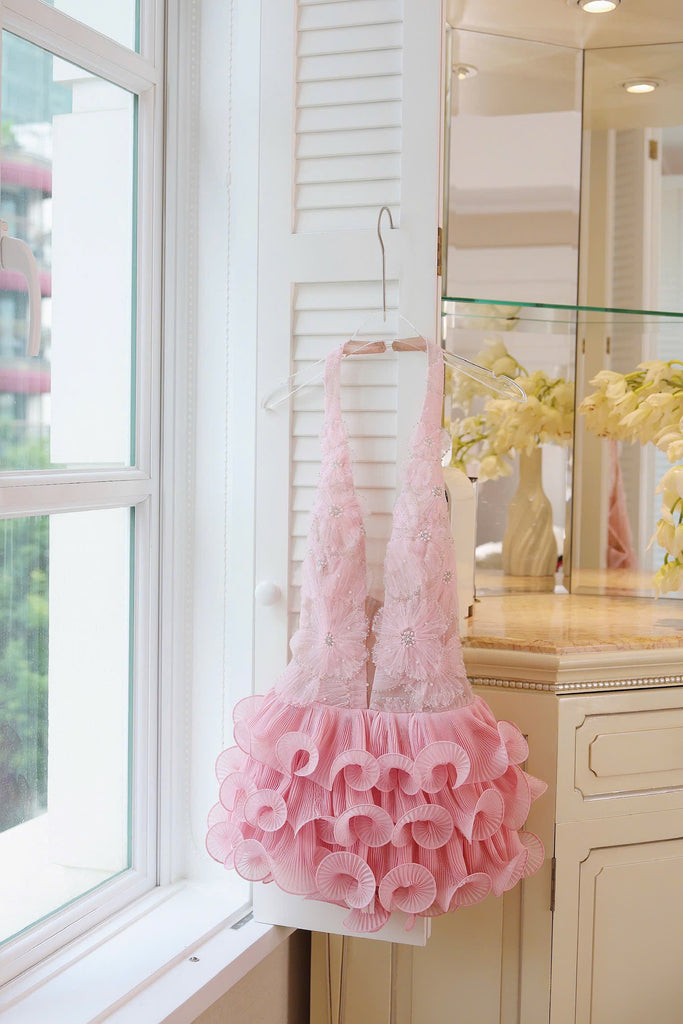 katniss pink dress Katniss at the Reaping: defenseless until called